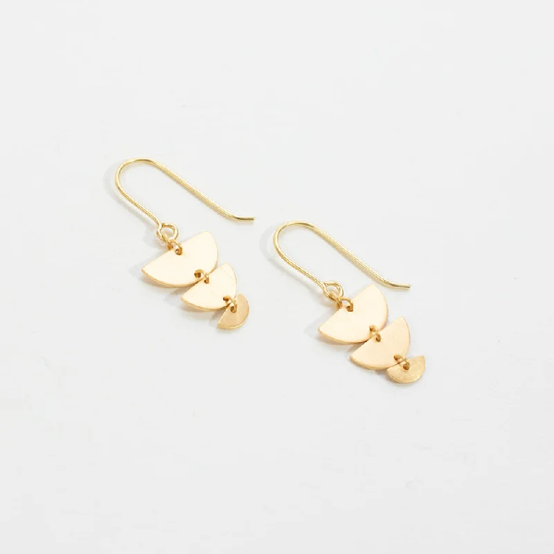 crystal earrings for women -Brushed Gold Vermeil Descending Half Circles Earrings