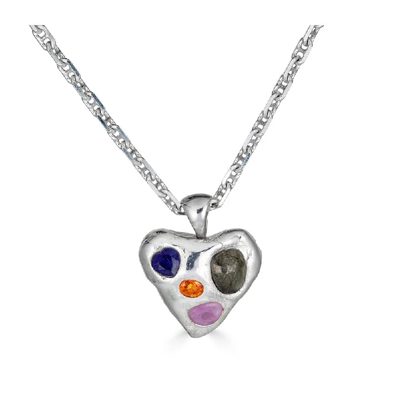 gemstone pendant necklaces for women -Large Funfetti Charm Necklace