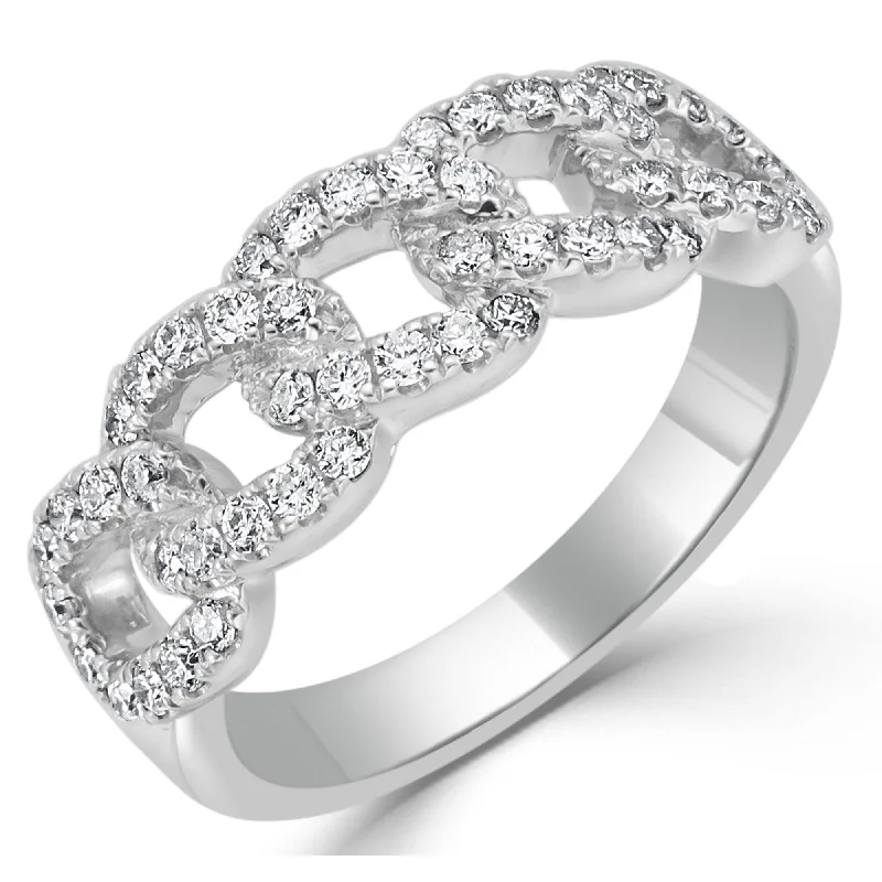 heart-shaped rings for women -Diamond Link Ring 1/2 CT TDW 14K Gold by Joelle Jewelry