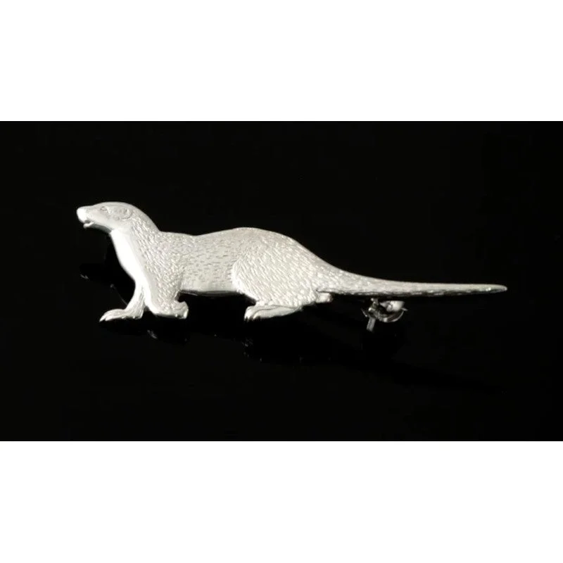 decorative brooches for women -Otter Sterling Silver Brooch - BW8