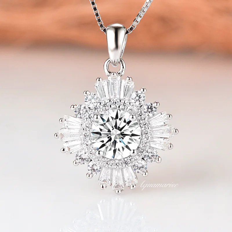 vintage necklaces for women -Joelle Simulated Diamond (cz) Necklace- Sterling Silver