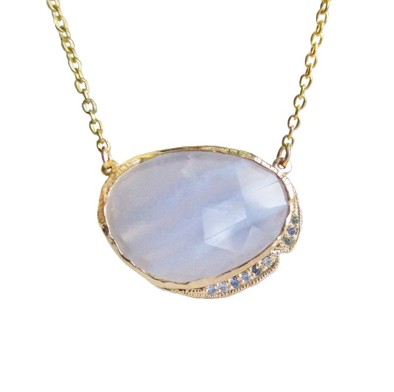 sterling silver necklaces for women -Blue Lace Agate Hidden Cove Necklace