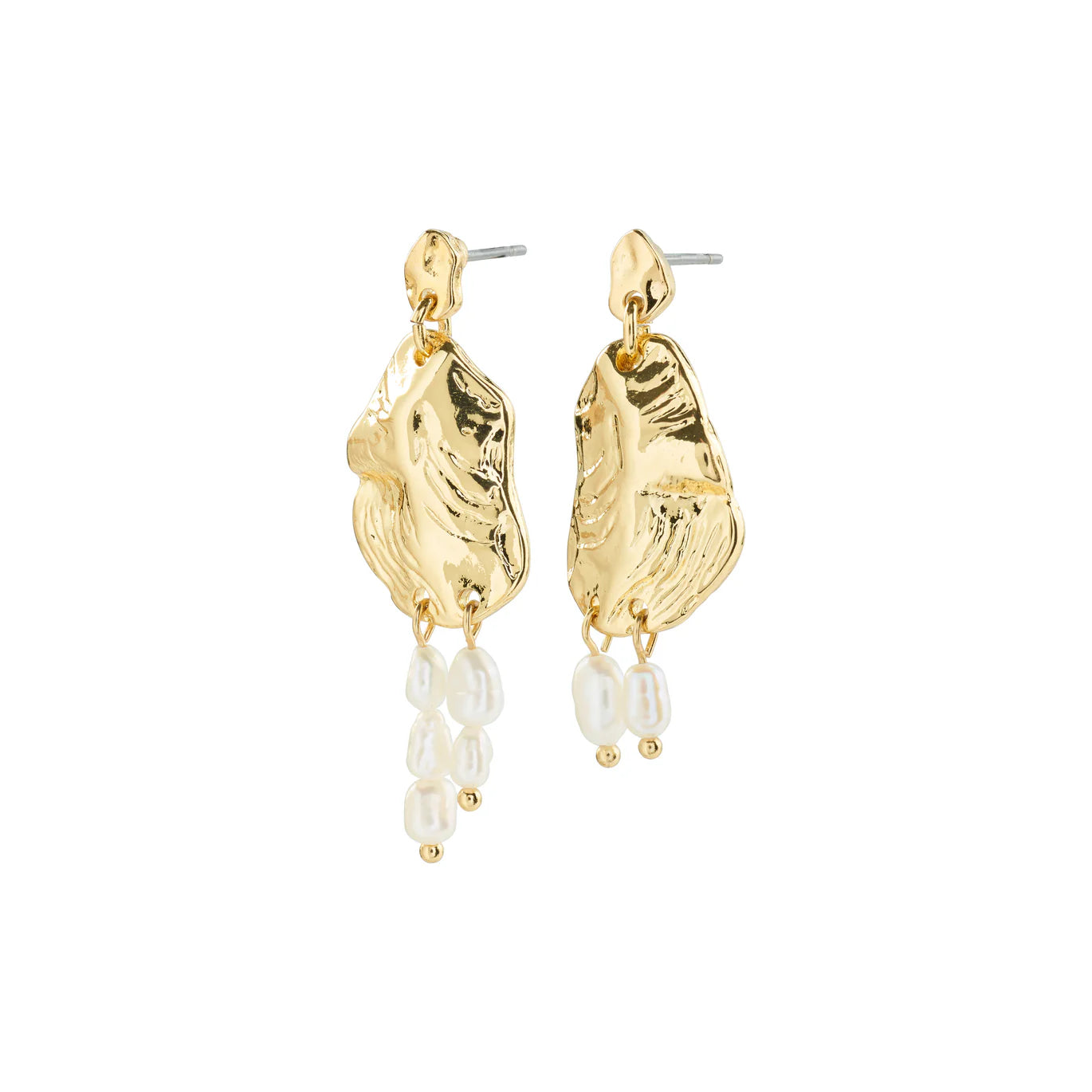 diamond drop earrings for women -Bloom Gold Plated Pearl Earrings