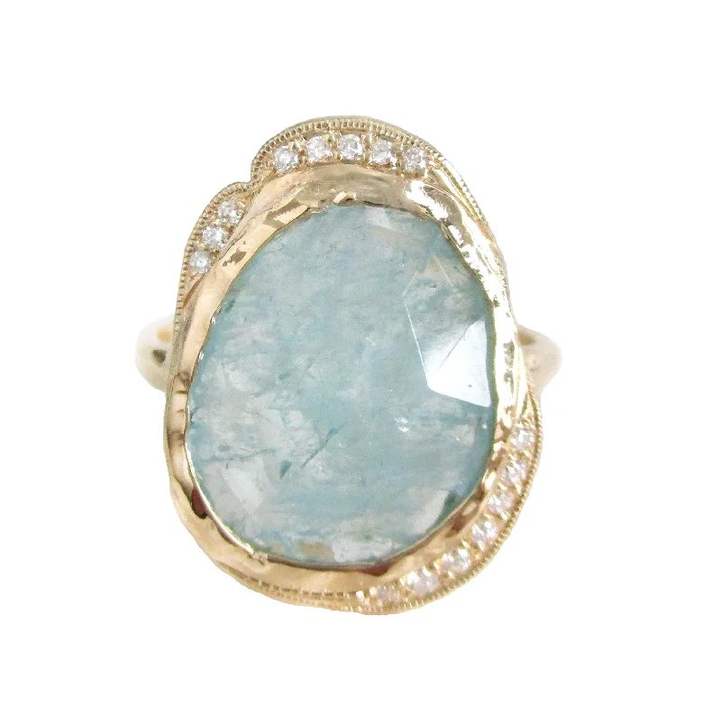 short necklaces for women -Aquamarine Hidden Cove Ring