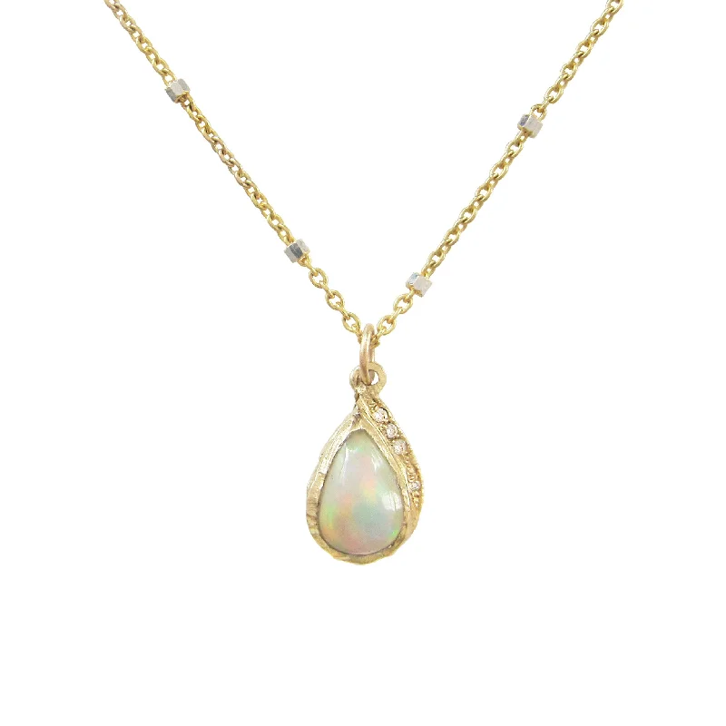 delicate necklaces for women -Raindrop Opal Necklace