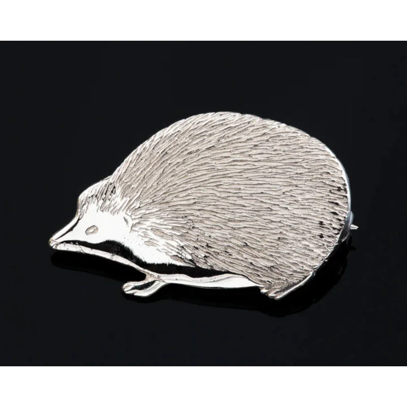 vintage flower brooches -Hedgehog Sterling Silver or 9ct Yellow Gold Brooch - BW7