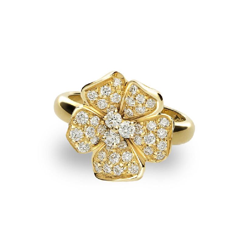 Flora 0.64ct Diamond Yellow Gold Ring