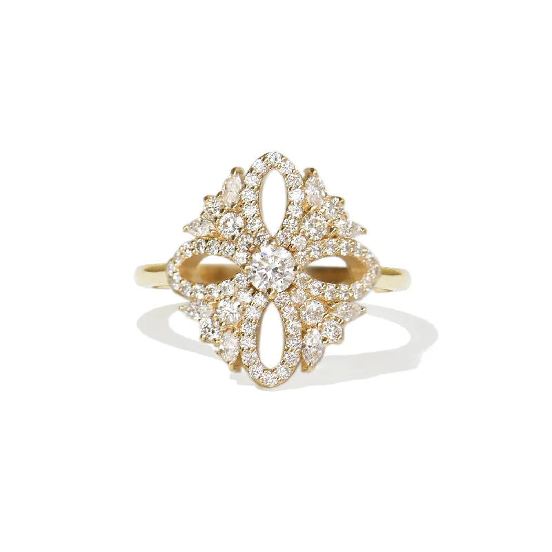 trendy rings for women -The Jazmin Diamond Mosaic Ring