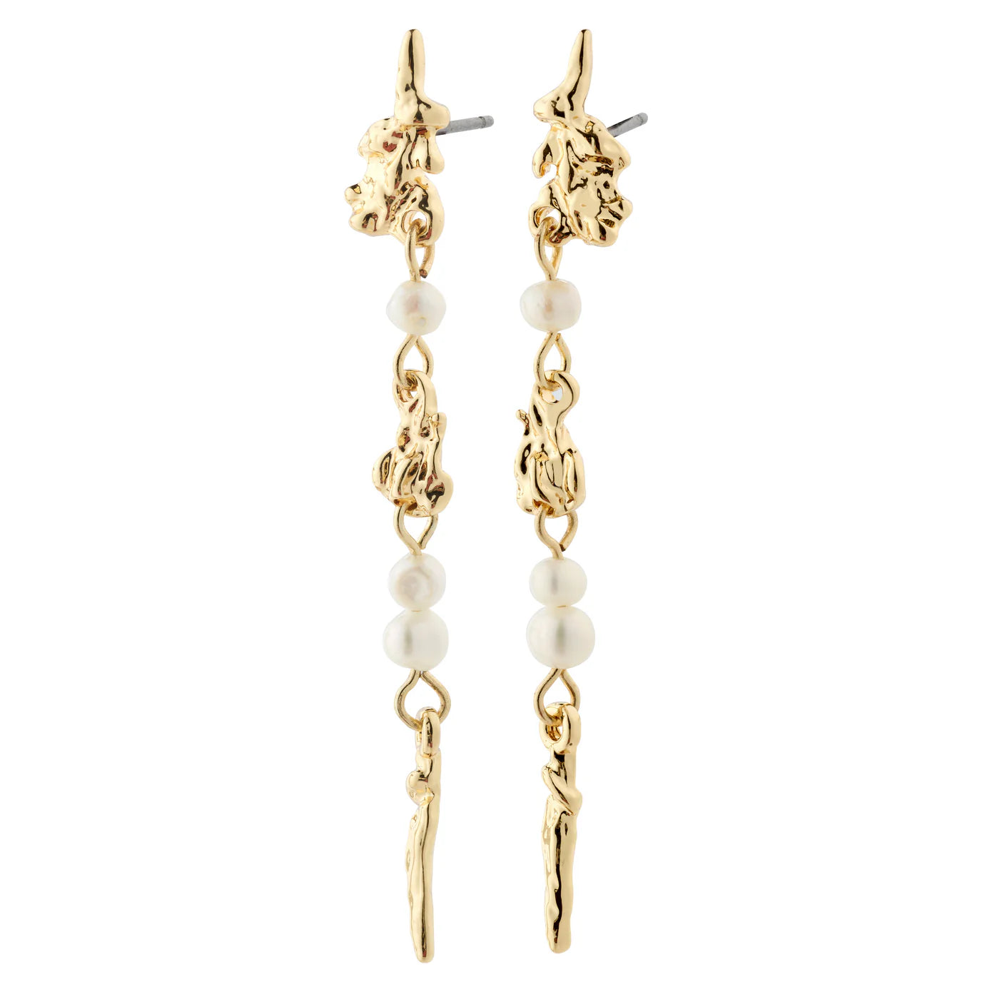 elegant pearl drop earrings -Constance Gold Plated Pearl Earrings