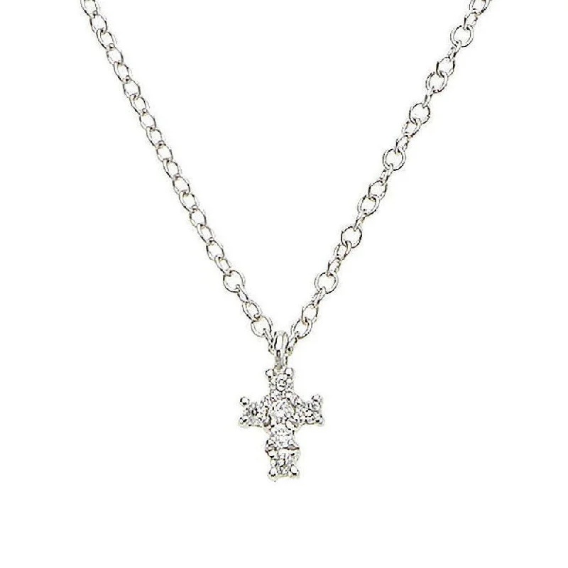 classic pendant necklaces for women -Petite Cross Necklace white Gold