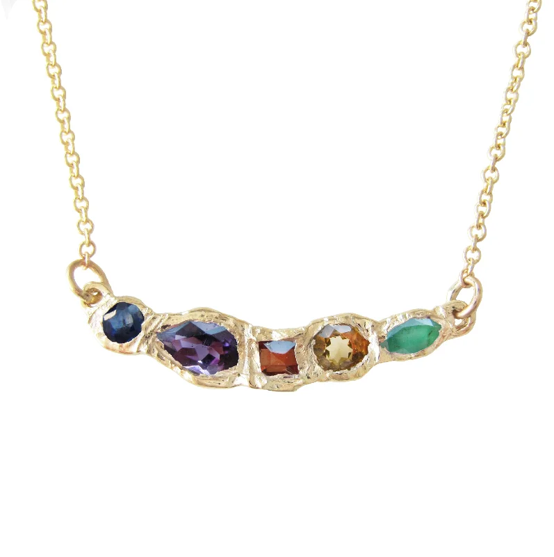 layered gold necklaces for women -Journey Treasure Rainbow Necklace