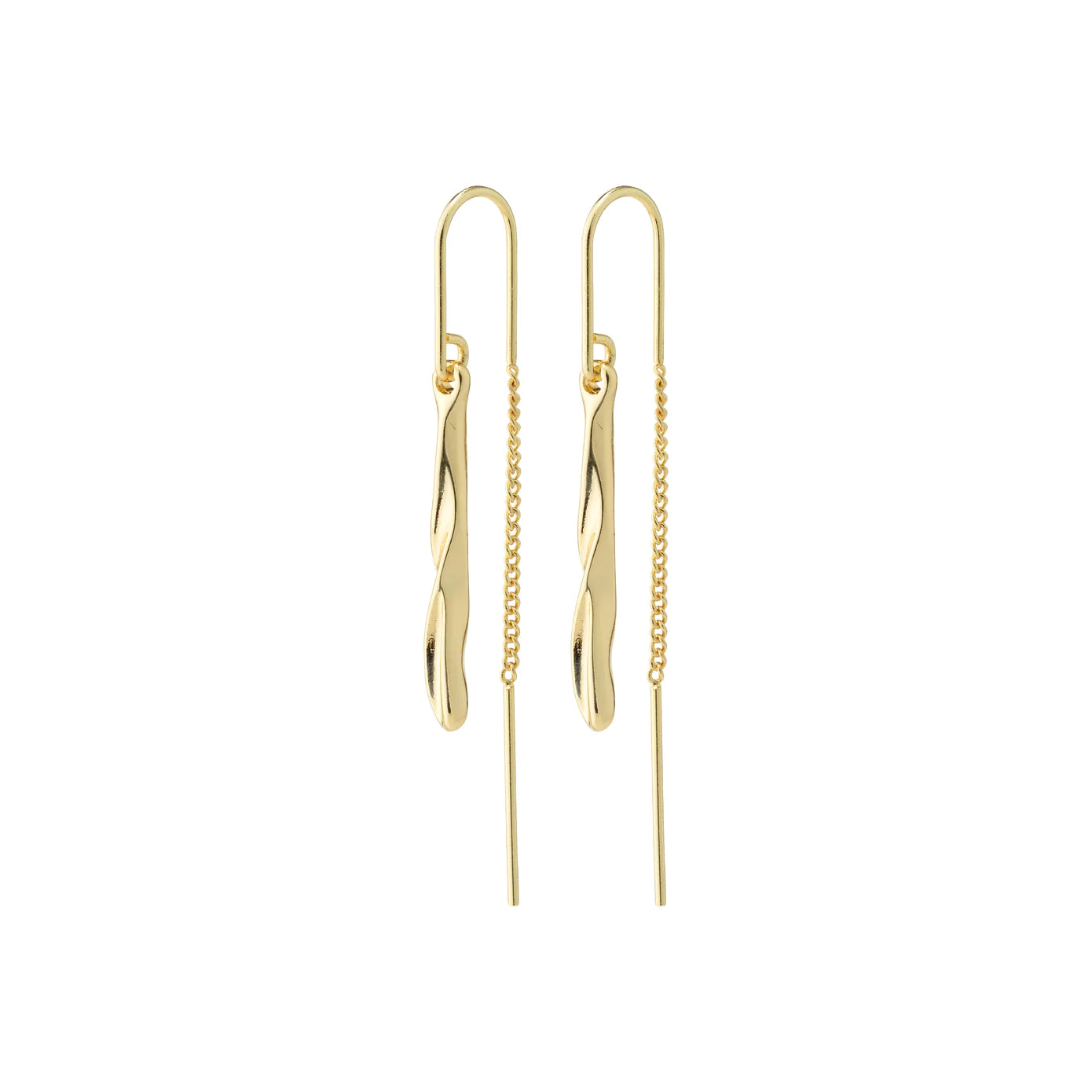 stud earrings for women -Alberte Gold Plated Pull Through Earrings