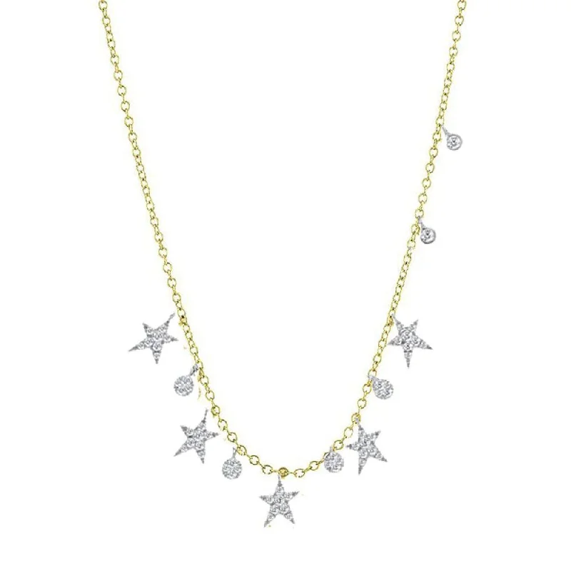 engraved necklaces for women -Diamond Stars Necklace