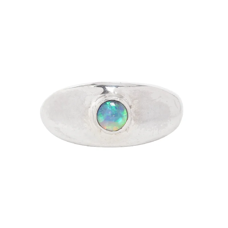 silver rings for women -OPAL LYPTAE RING / OOAK / ROUND