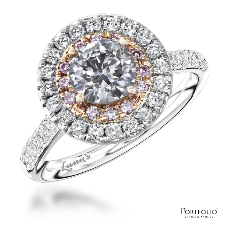 Cluster 0.85ct Fancy Light Grey VVS2 Diamond Platinum Ring