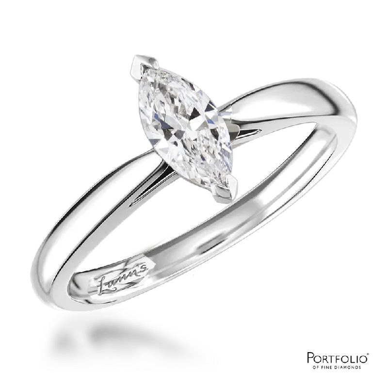 Solitaire 0.42ct E VSI Diamond Platinum Ring