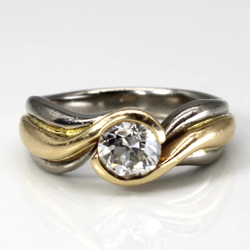 Semi Bezel Bypass Gold Ring | 0.82ct SI12/I1 I/J | SZ 6.5 |