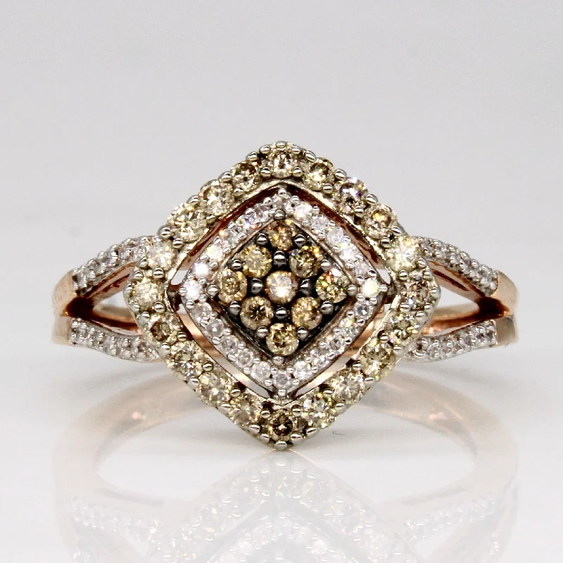 Light Brown Diamond Cluster Ring | 0.45ctw | SZ 7 |