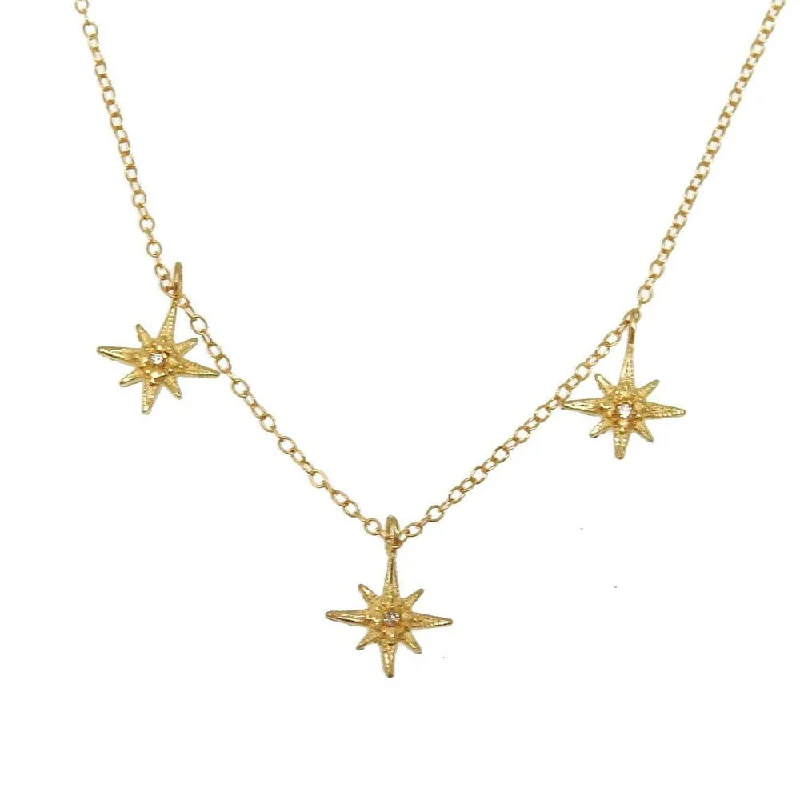 vintage gold necklaces for women -Gratitude star Necklace with Diamonds