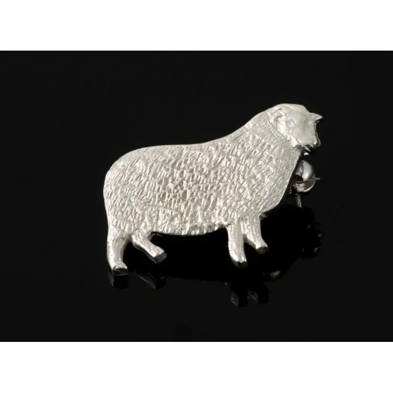 stylish brooches for women -Sheep Sterling Silver or 9ct Yellow Gold Brooch - BW15