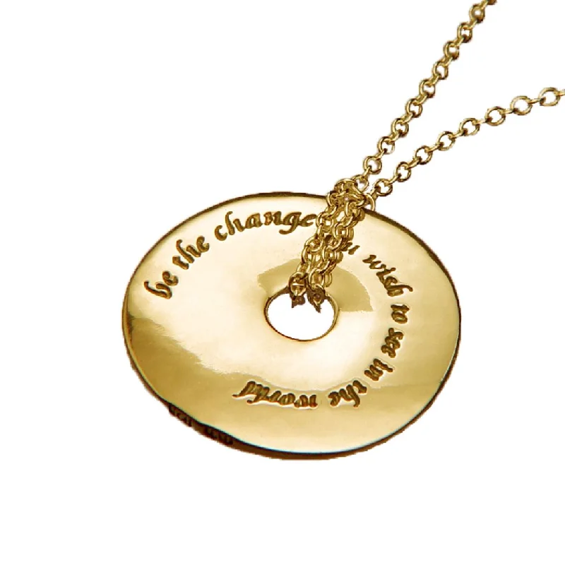 custom name necklaces for women -14K Gold Be The Change Necklace