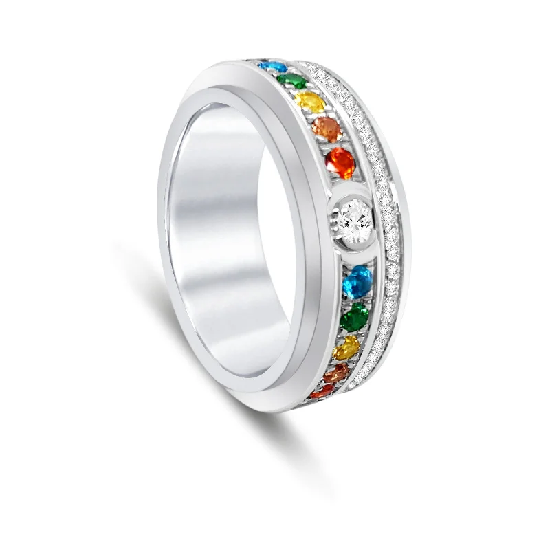 trendy rings for women -Chakra Crystal Healing Ring