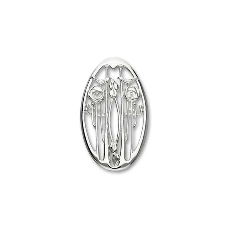 fabric brooches for women -Charles Rennie Mackintosh Sterling Silver Brooch - B343