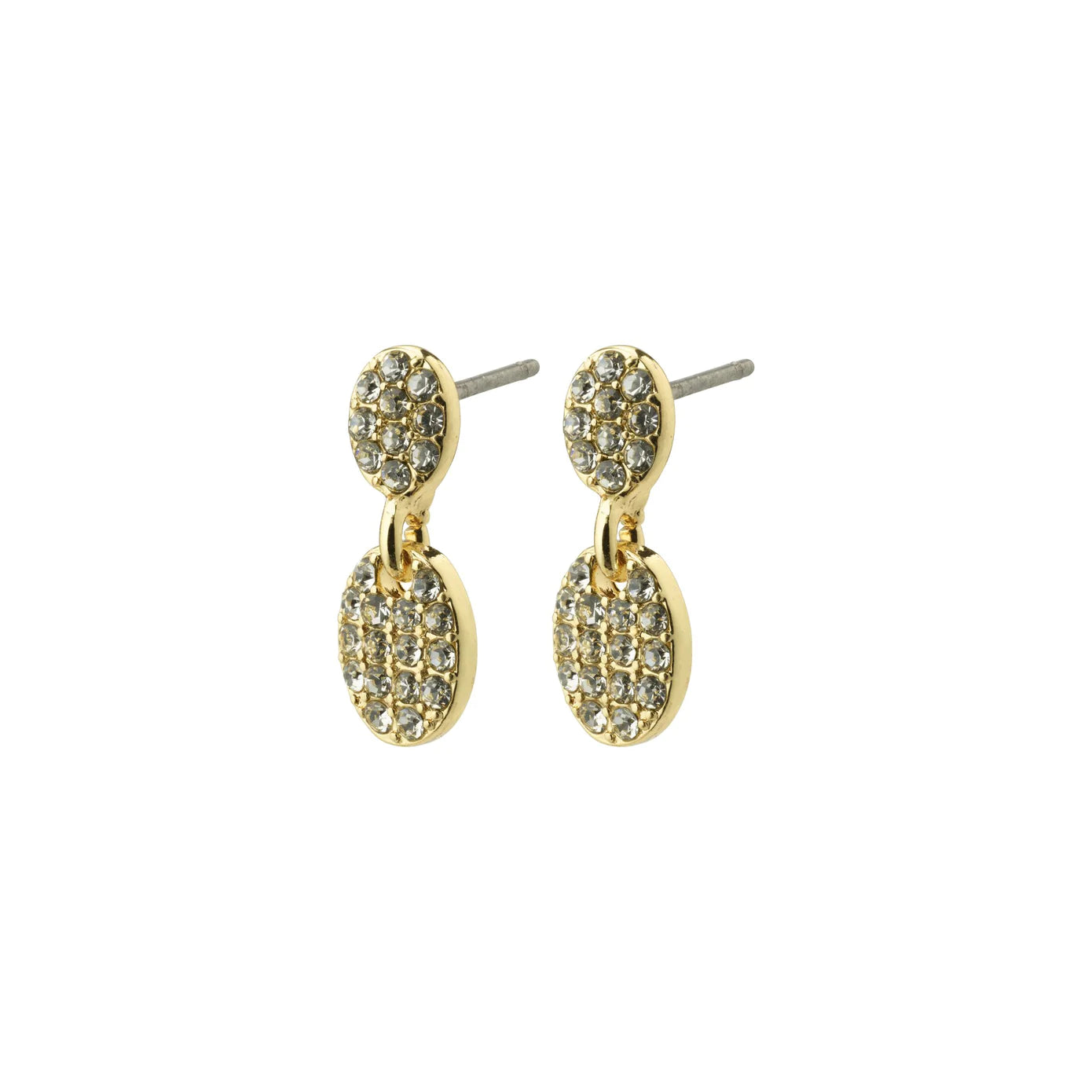 antique earrings for women -Beat Gold Plated Crystal Studs