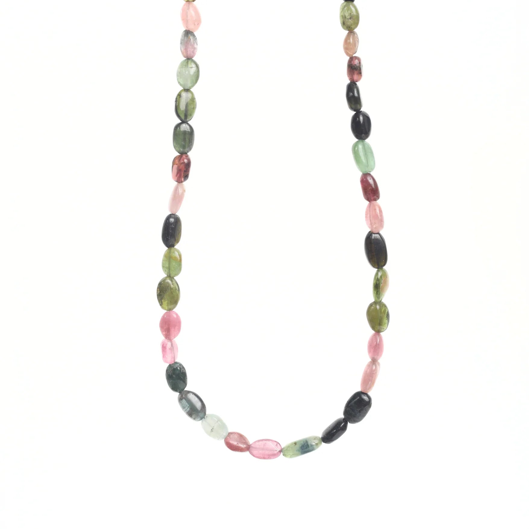 simple necklaces for women -Pebble Tourmaline Beaded Necklace