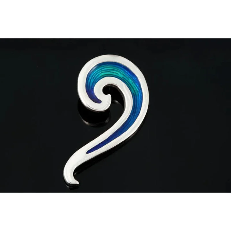 silver brooches for women -Seascape Swirl Wave Brooch - SSB03