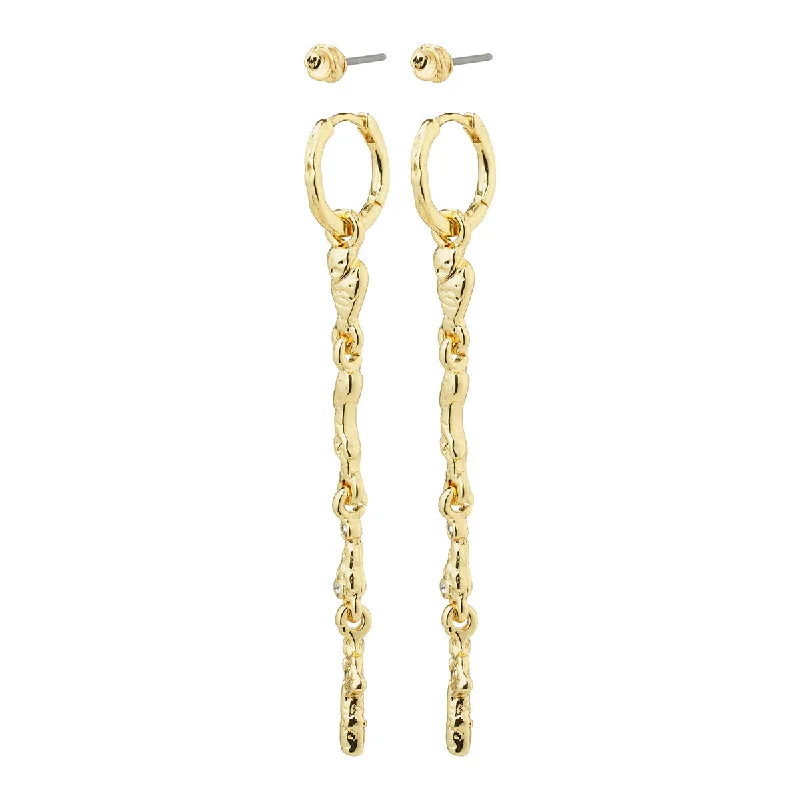 women's silver earrings -Breathe Gold Plated 2-in-1 Earring Set