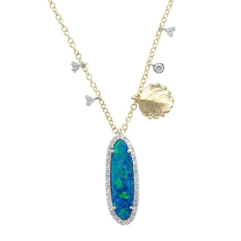 turquoise necklaces for women -Black Opal and Diamond Necklace