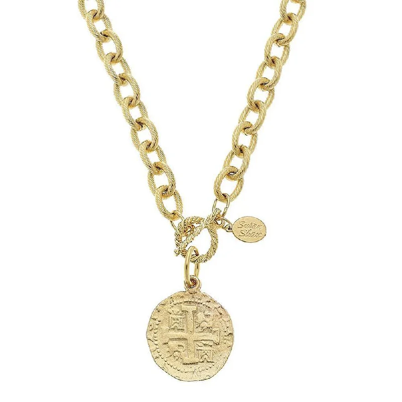 custom pendant necklaces for women -San Benito Gold Coin Pendant Necklace