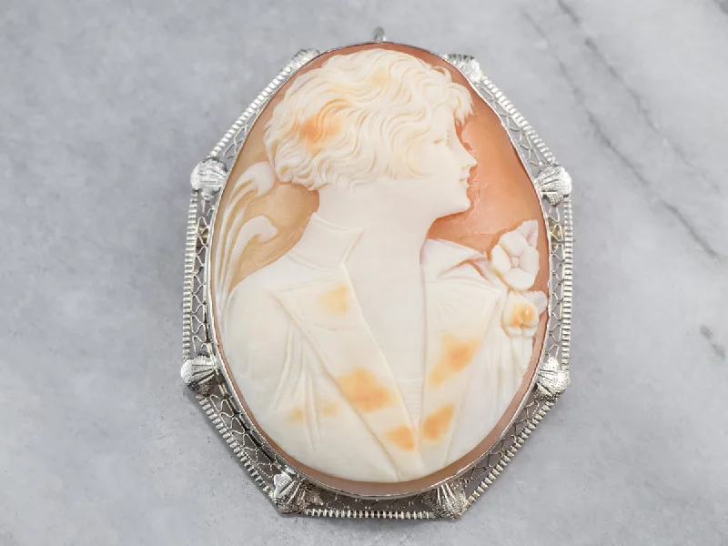 custom flower brooches -A Gentlemen's Cameo Brooch or Pendant