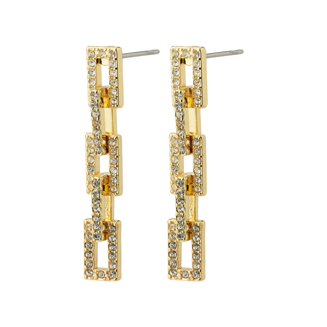 wedding earrings for women -Coby Gold Plated Crystal Earrings