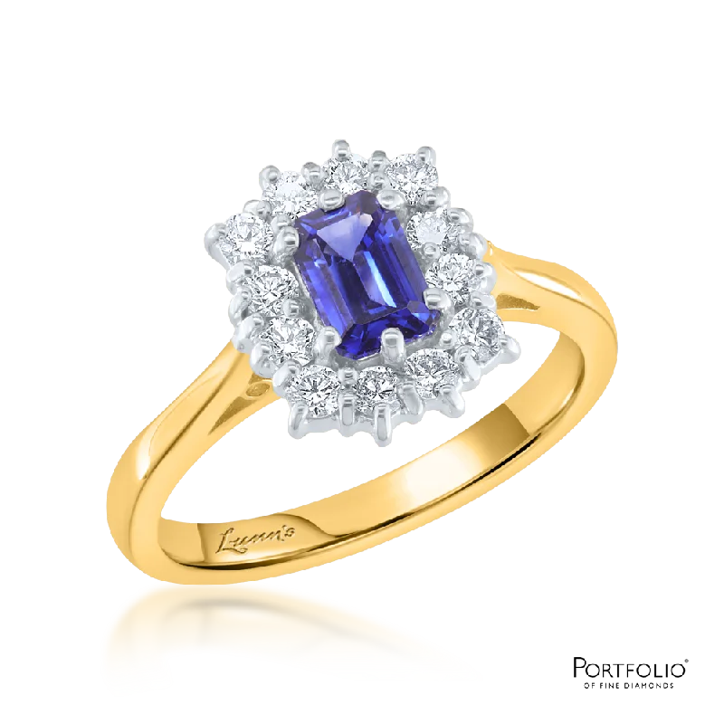 Cluster 0.68ct Sapphire Yellow Gold Ring