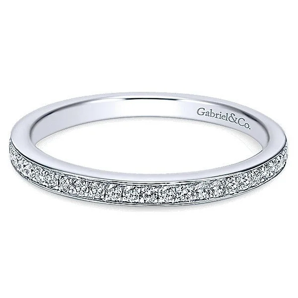 Bead Set  Diamond Wedding Band .17 Cttw 14K White Gold 190B