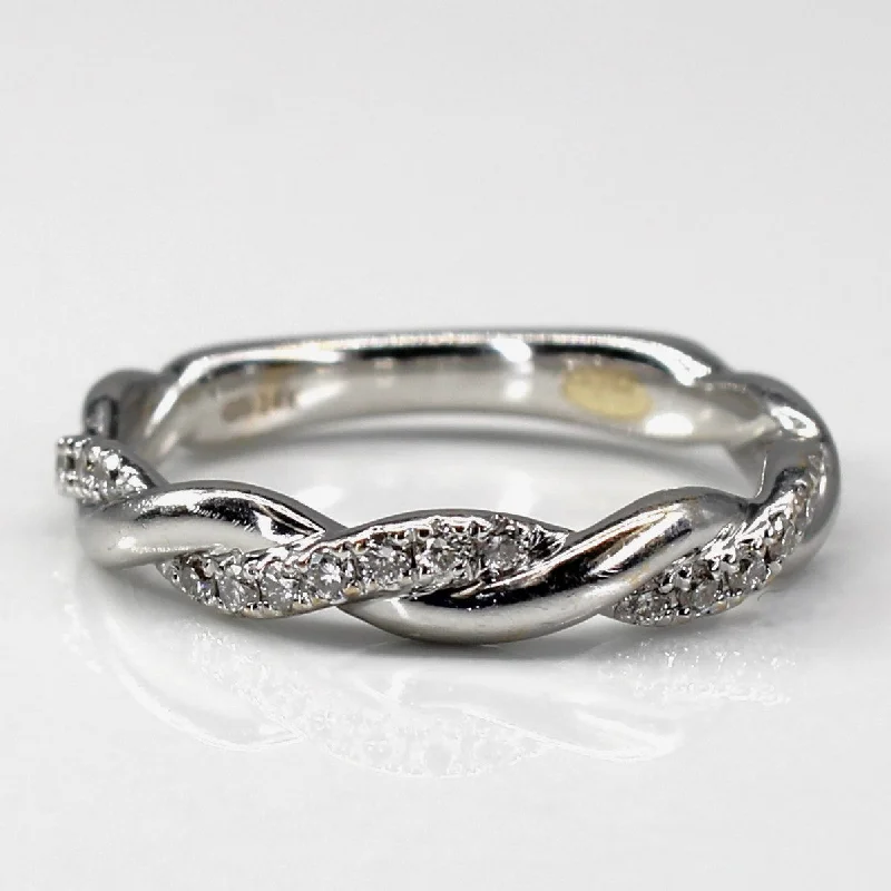 Diamond Braided White Gold Ring | 0.25ctw | SZ 4.5 |