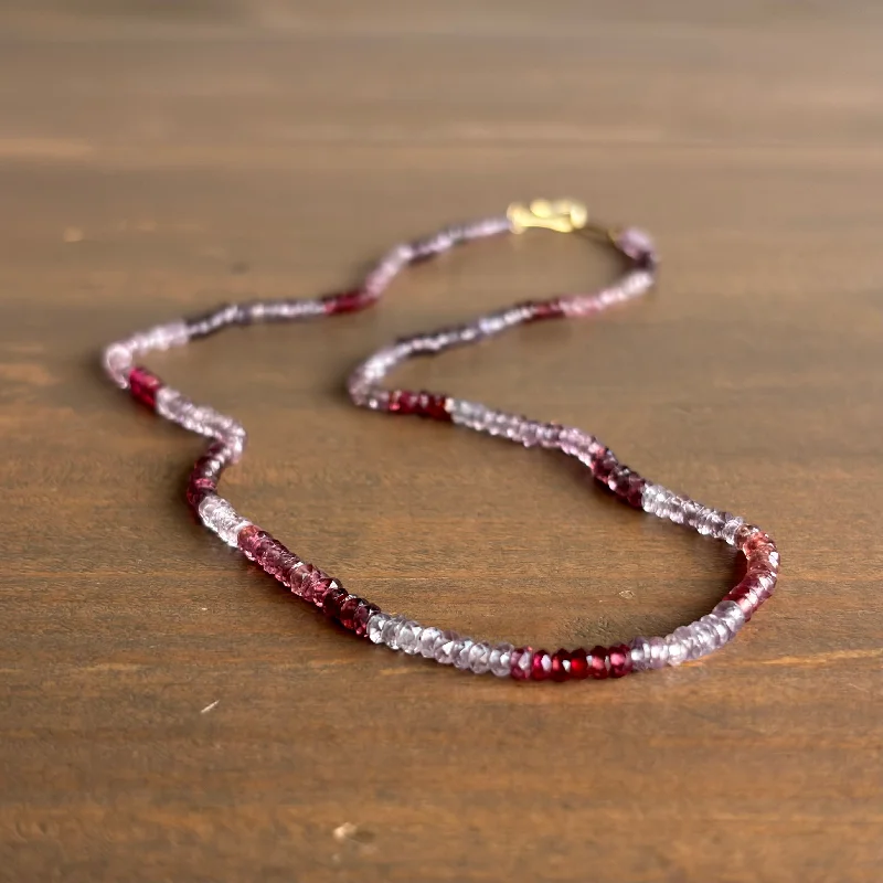 infinity pendant necklaces -Faceted Spinel Beaded Necklace