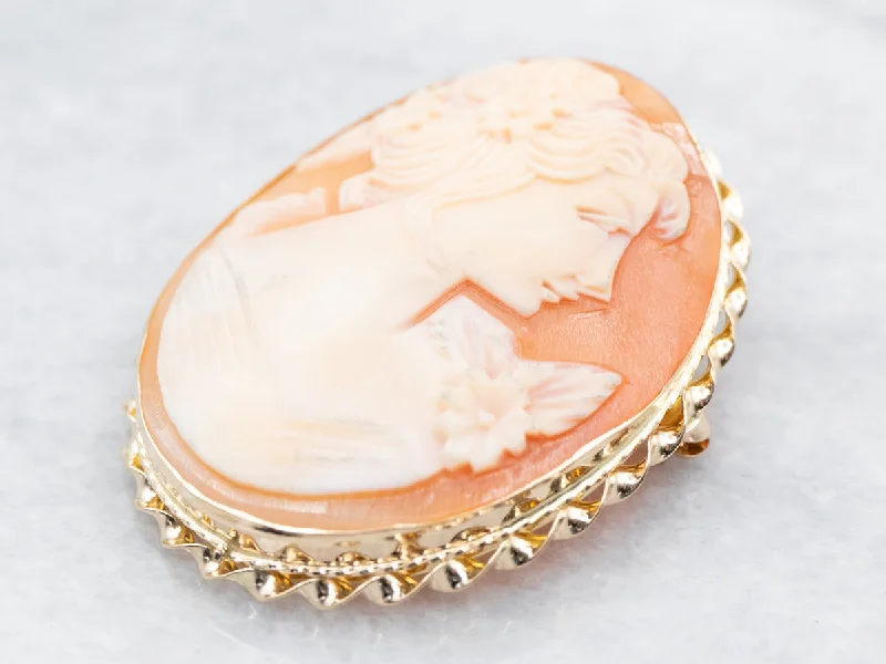 oversized brooches for women -Vintage Cameo Brooch and Pendant