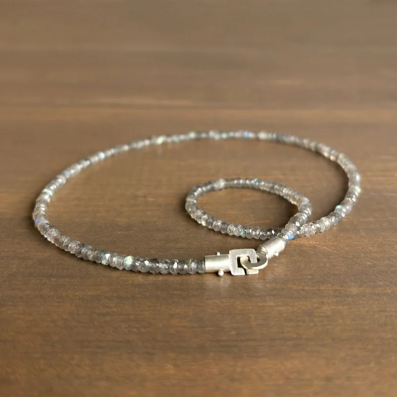 thick chain necklaces for women -Labradorite Beaded Stone Strand