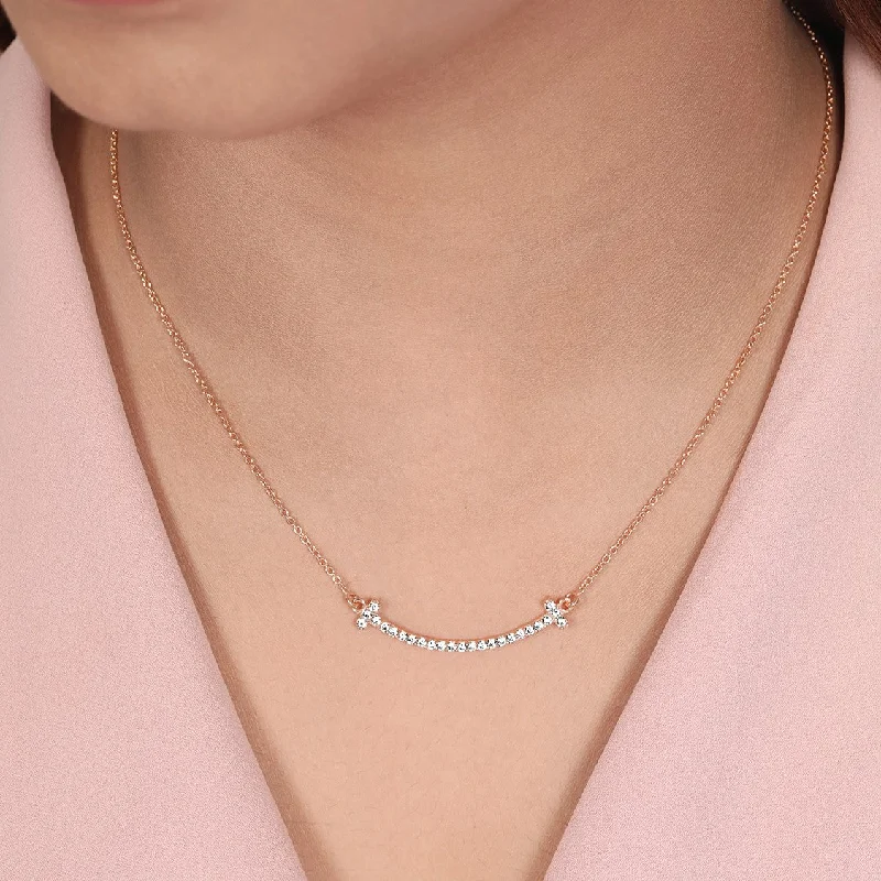 diamond pendant necklaces for women -Diva Rose Gold Plated 925 Sterling Silver Necklace