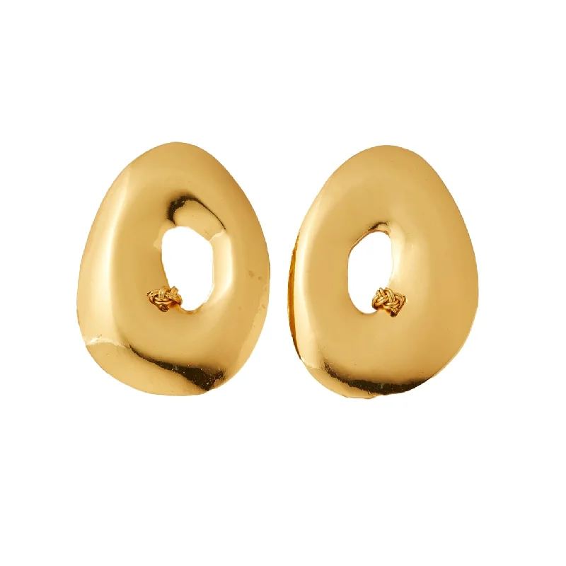 minimalist gold earrings for women -CAUSE EARRINGS WITH A SINGLE BRAID