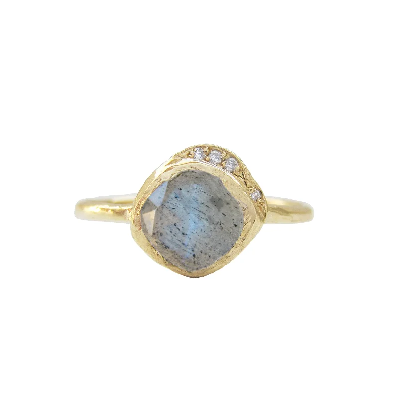 minimalist gold necklaces for women -Mini Cove Labradorite Ring