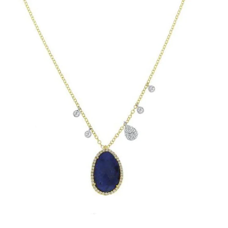 crystal necklaces for women -Faceted Blue Sapphire Necklace