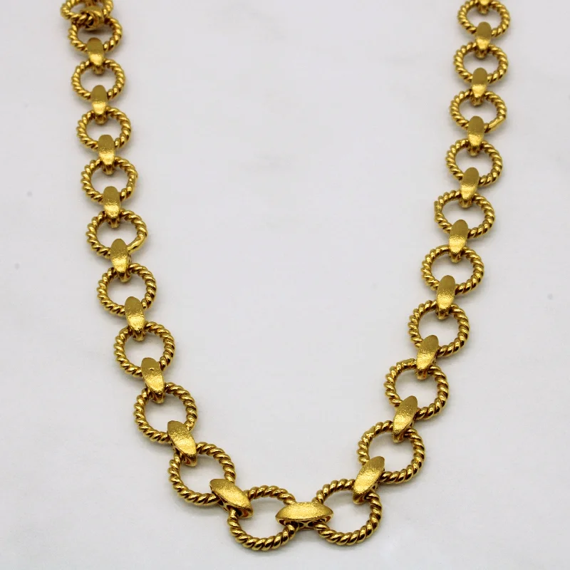 24k Yellow Gold Ring & Connector Necklace | 16" |