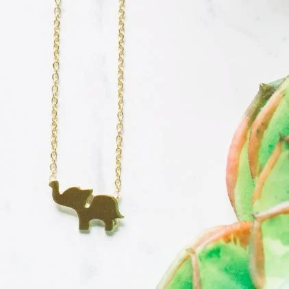 infinity pendant necklaces -Elephant Luck Charm Necklace