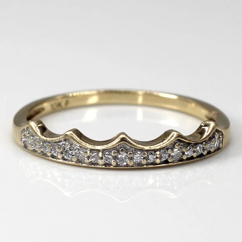 Diamond Crown Design Gold Ring | 0.11ctw | SZ 7.5 |