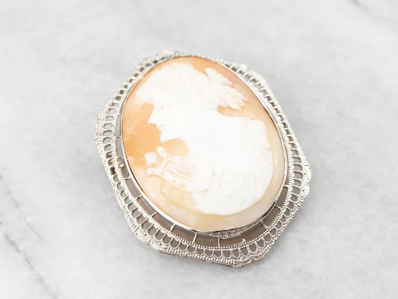 wedding brooches for women -Greek Muse Polymnia Cameo Brooch or Pendant