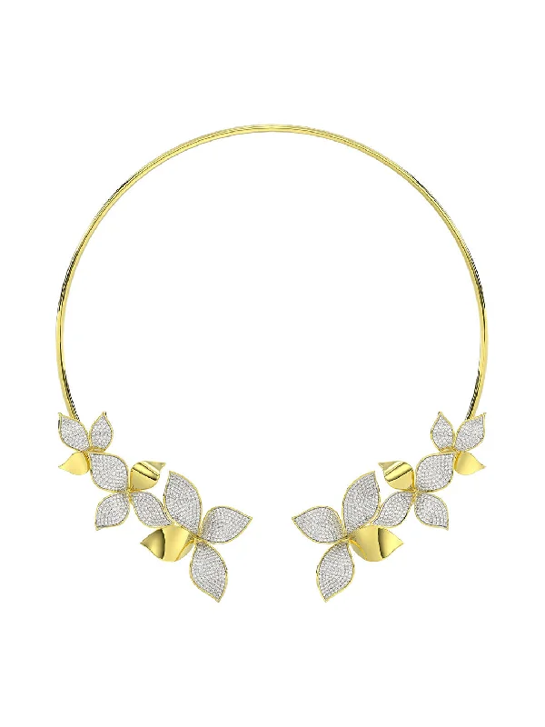 custom engraved necklaces -Wild Flower Yellow Gold Necklace